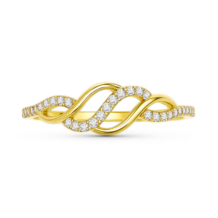 Interlinked Spark Gold Plated 925 Silver Ring (onesize)