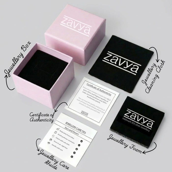 Pink jewellery gift box, care guide & certificate for a 925 Sterling Silver men's ring. – Zavya