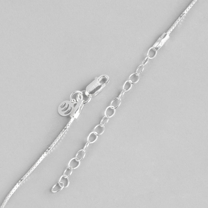 Interlocked Shimmering Rhodium Plated 925 Silver Chain