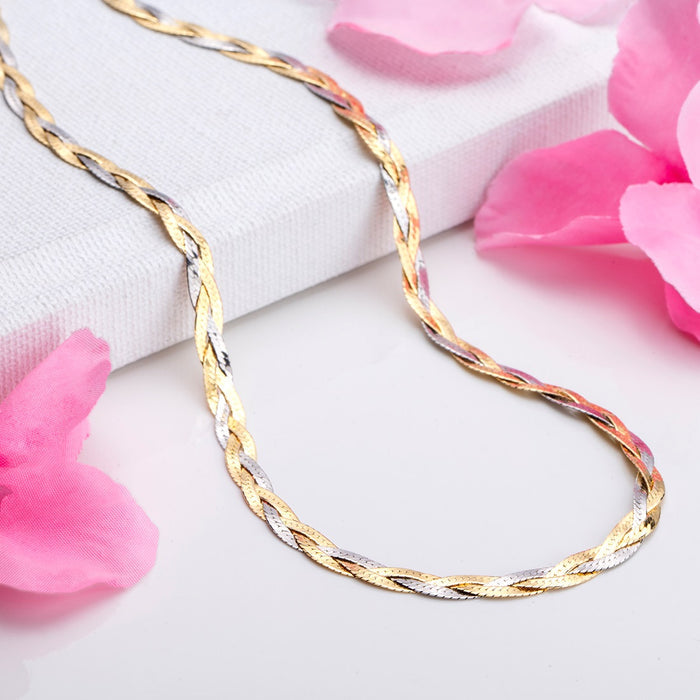 Interwoven Harmony Dual Tone-Plated 925 Sterling Silver Necklace