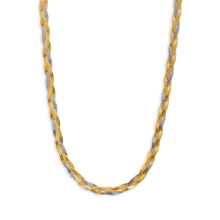 Interwoven Harmony Dual Tone-Plated 925 Sterling Silver Necklace