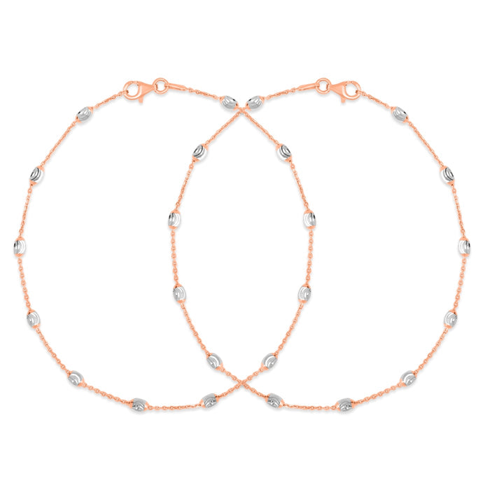 Italian 925 Silver Anklets in Rose Gold