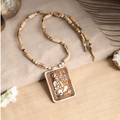 Jai Sita Ram Square with Hanuman Necklace | Tulsi Kanthi Round Beads Mala