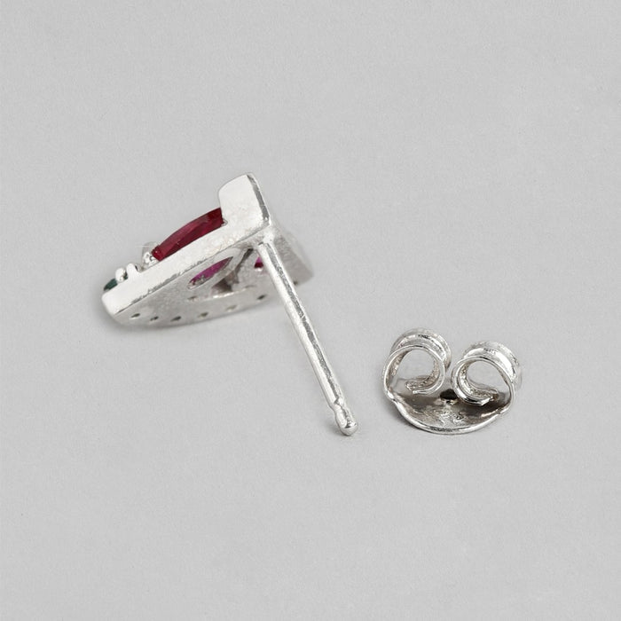 Juicy Gems 925 Sterling Silver Rhodium Plated Watermelon Pattern Earrings