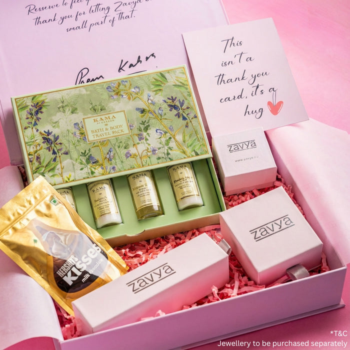 KAMA Ayurveda x Zavya Gift Hamper (Only Hamper Add Jewelry Separately)