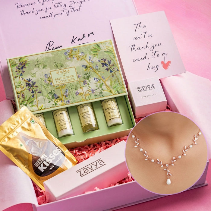 KAMA x Zavya Dazzling Rose Gold-Plated CZ Necklace