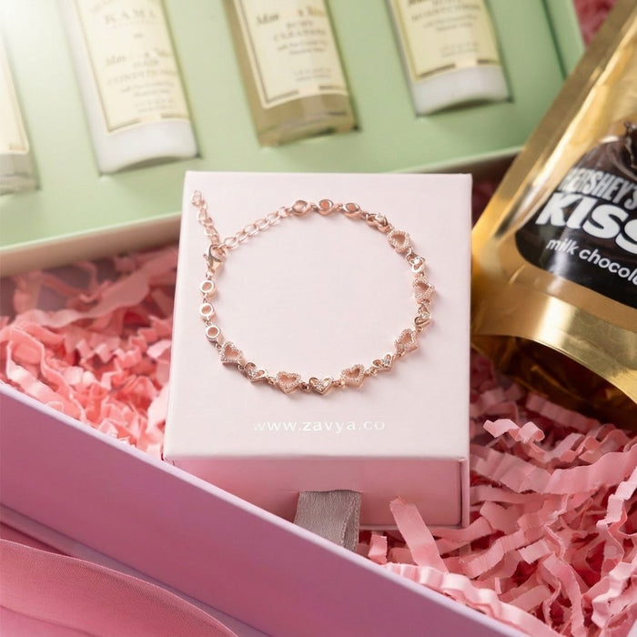 KAMA x Zavya Heartfelt Affection Rose Gold Plated 925 Silver Bracelet