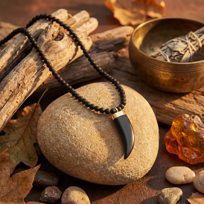 Karungali Dant Mala 4MM | Ebony Wood & Sacred Tooth Bead - view 2