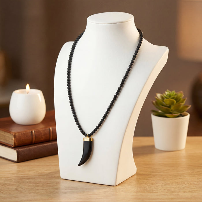 Karungali Dant Mala 4MM | Ebony Wood & Sacred Tooth Bead - view 3