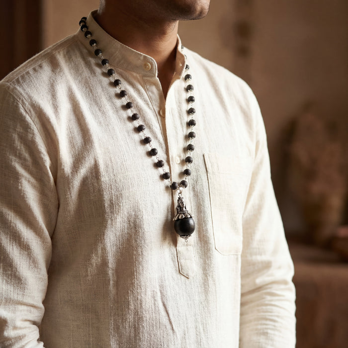 Karungali Mala with Karungali Bead and Adiyogi Pendant - view 2