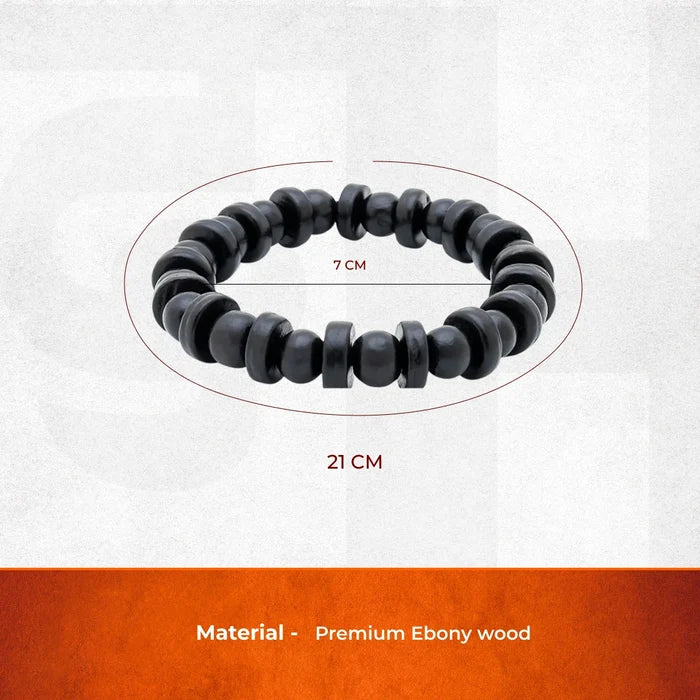 Karungali Malai Bracelet with Govt. Certification (Round + Flat Beads) - view 3