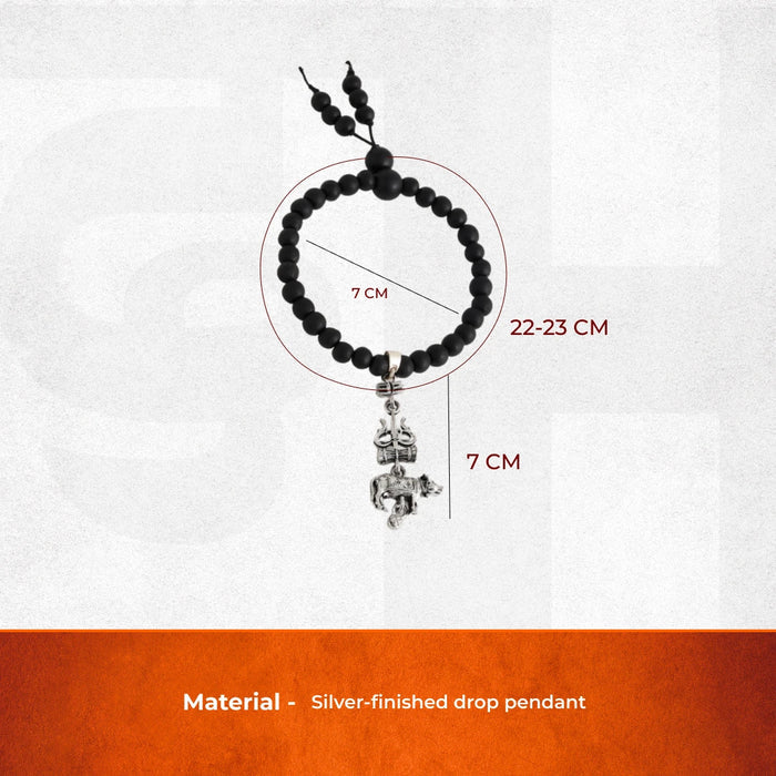 Karungali Malai Bracelet with Shiv Nandi Trishul - view 3