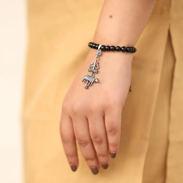 Karungali Malai Bracelet with Shiv Nandi Trishul - view 4