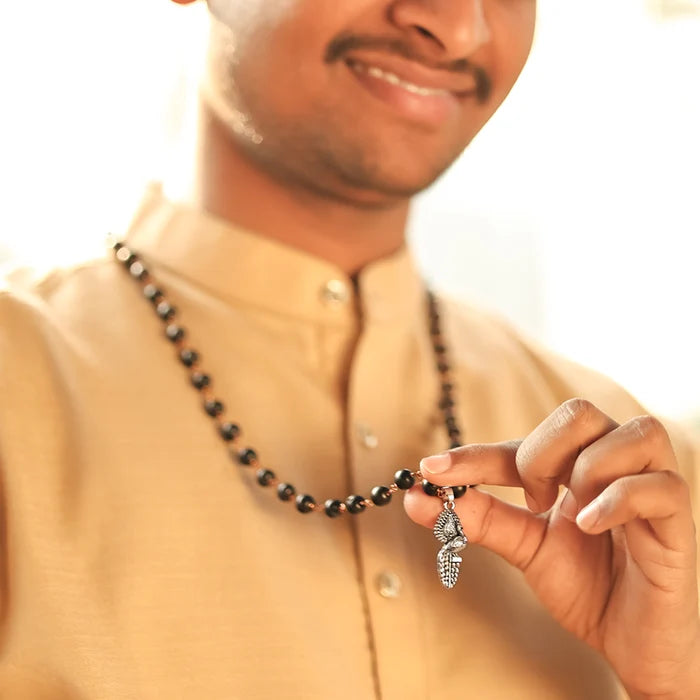Karungali Malai (Copper wire) with Vel Peacock Pendant Lifestyle Male