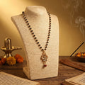Karungali Malai in Gold-Cap with Shiv Trishul & Rudraksha Pendant