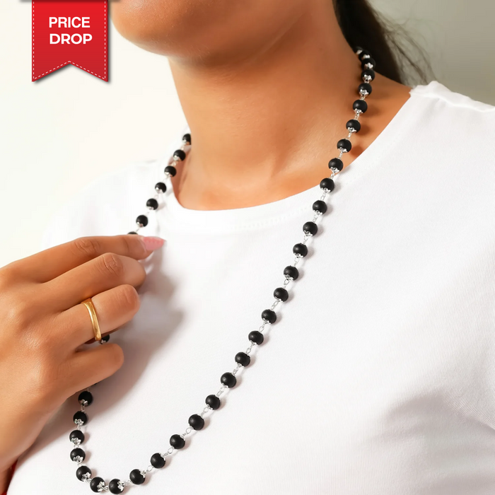 Karungali Malai Silver Cap Necklace with Govt. Certified