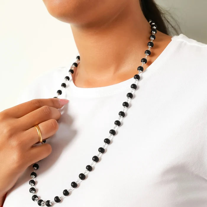 Karungali Malai Silver Cap Necklace with Govt. Certified New
