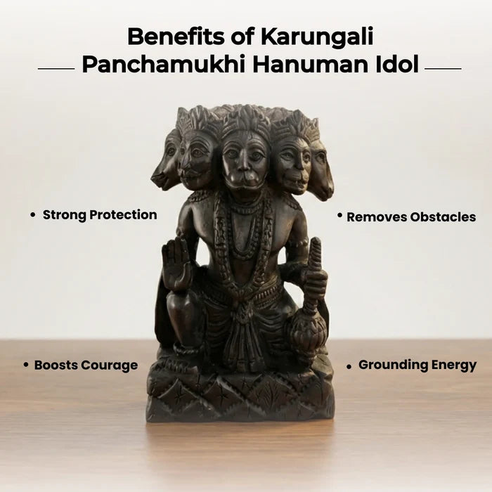 Karungali Panchamukhi Hanuman Idol - view 2