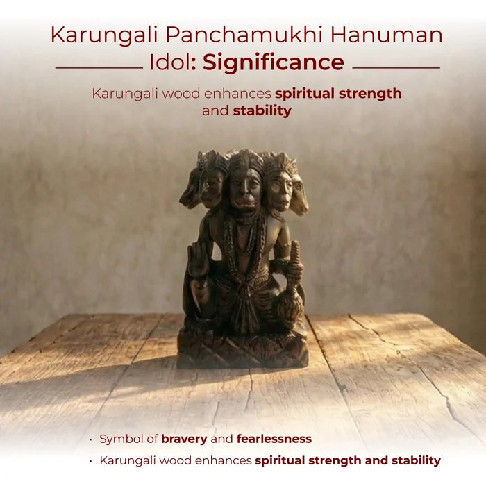 Karungali Panchamukhi Hanuman Idol - view 3