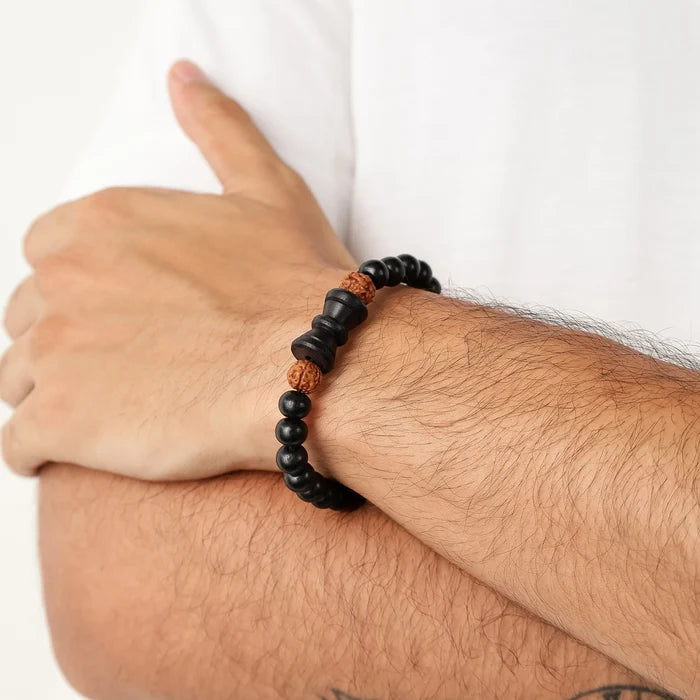 Karungali Rudraksha Damru Bracelet | Govt. Certification - view 3