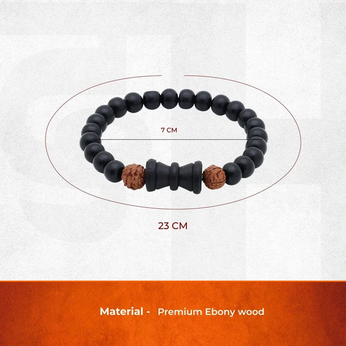 Karungali Rudraksha Damru Bracelet | Govt. Certification - view 4