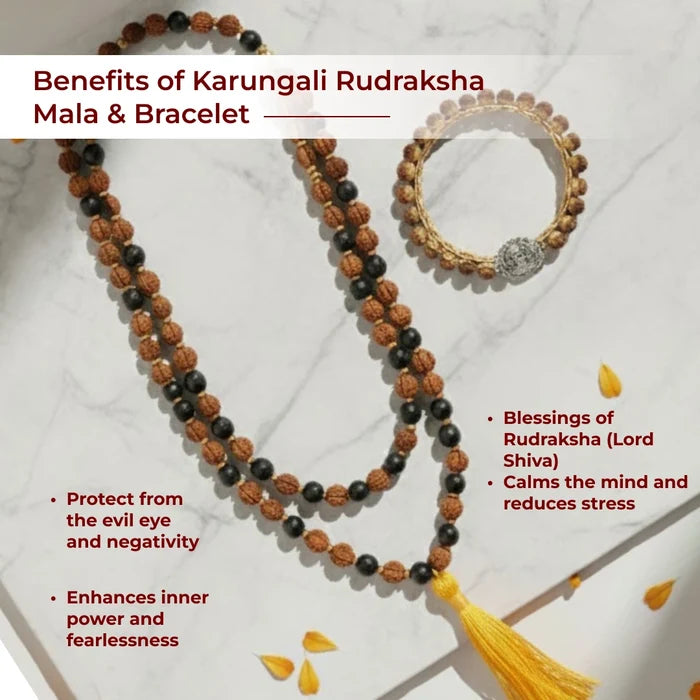 Karungali Rudraksha Mala & Bracelet - view 2