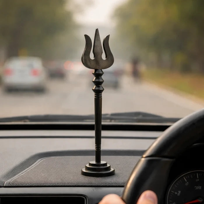 Karungali Shiva Trishool with Base - Crafted from Natural Ebony Wood - view 2