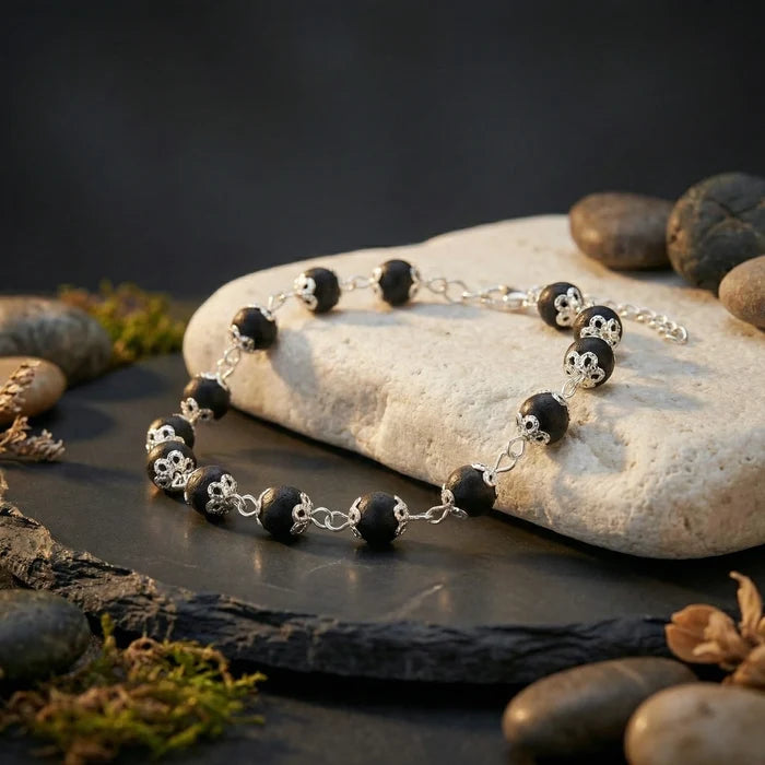 Karungali Silver Cap Bracelet for Women