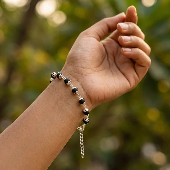 Karungali Silver Cap Bracelet for Women - view 3
