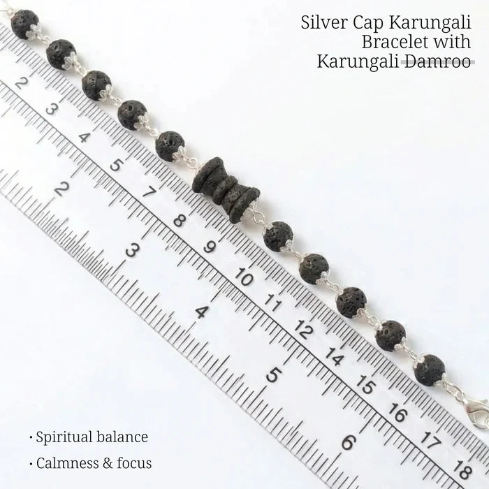 Karungali Silver Cap Bracelet for Women - view 4