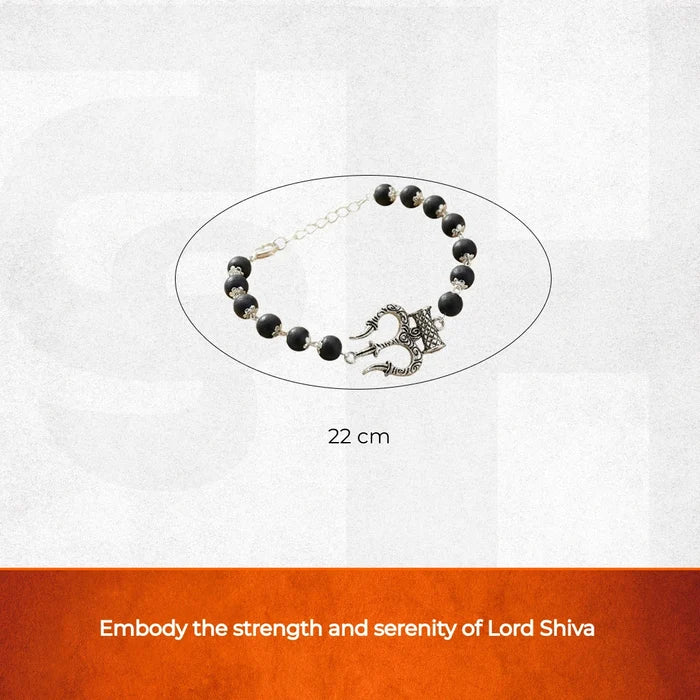 Karungali Silver Cap Trishul Damroo Bracelet - view 4