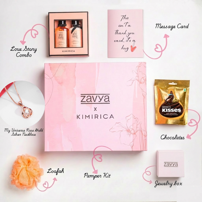 Kimirica x Zavya My Universe Rose Gold Silver Necklace