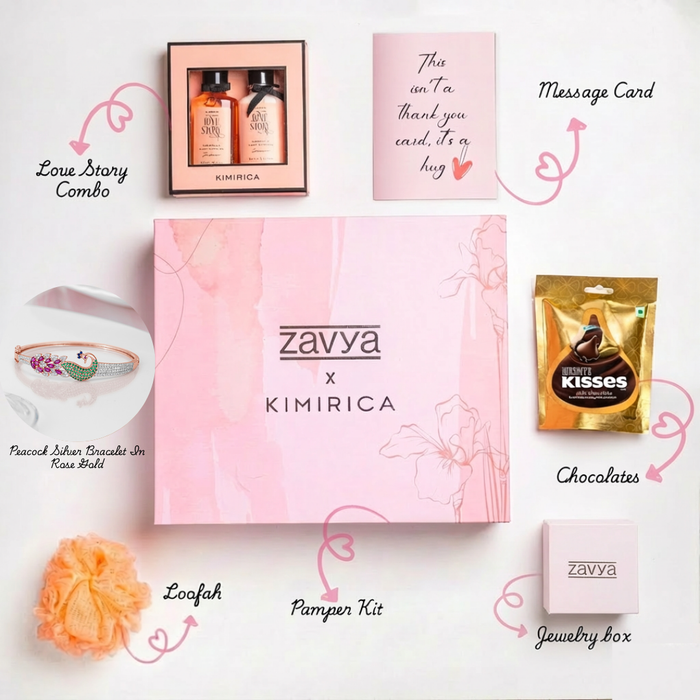 Kimirica x Zavya Peacock Silver Bracelet In Rose Gold