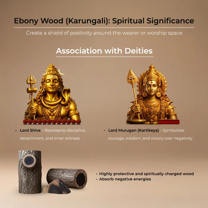 Lord Kartikeya Karungali Pendant in silver finish - view 4