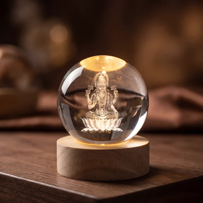 Lakshmi Mata 3D Crystal Ball - view 2