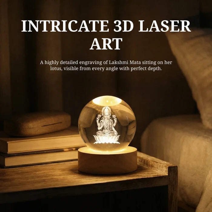 Lakshmi Mata 3D Crystal Ball - view 3