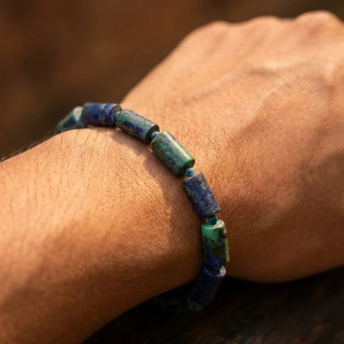 Lapis Lazuli Rectangular Stone Bracelet - view 2