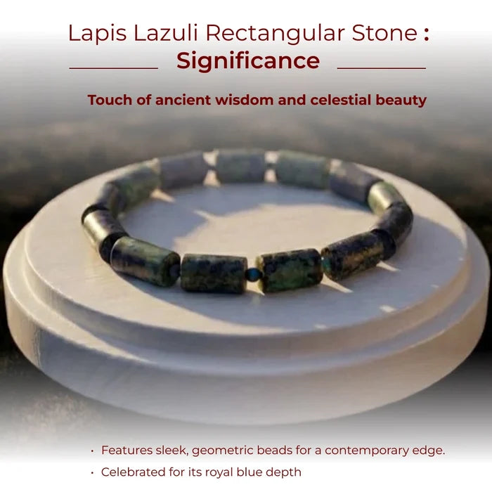 Lapis Lazuli Rectangular Stone Bracelet - view 4