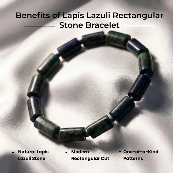 Lapis Lazuli Rectangular Stone Bracelet - view 5