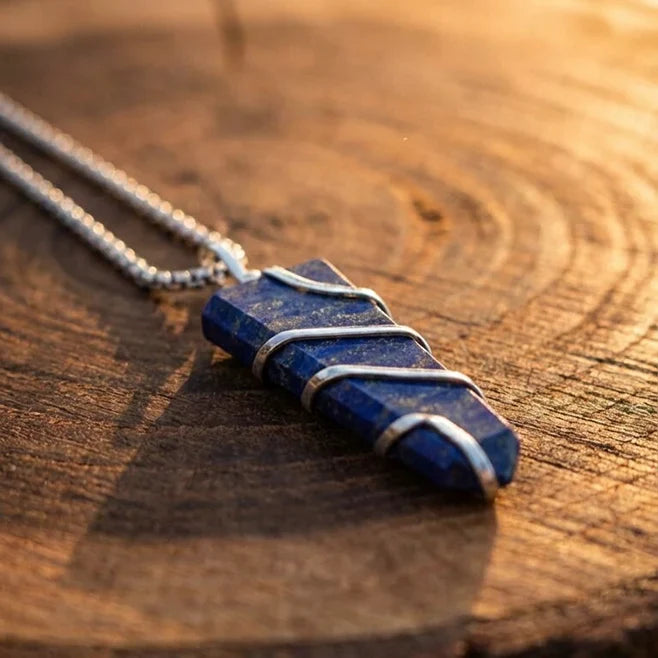 Lapis Lazuli Stone Locket with Chain - view 4