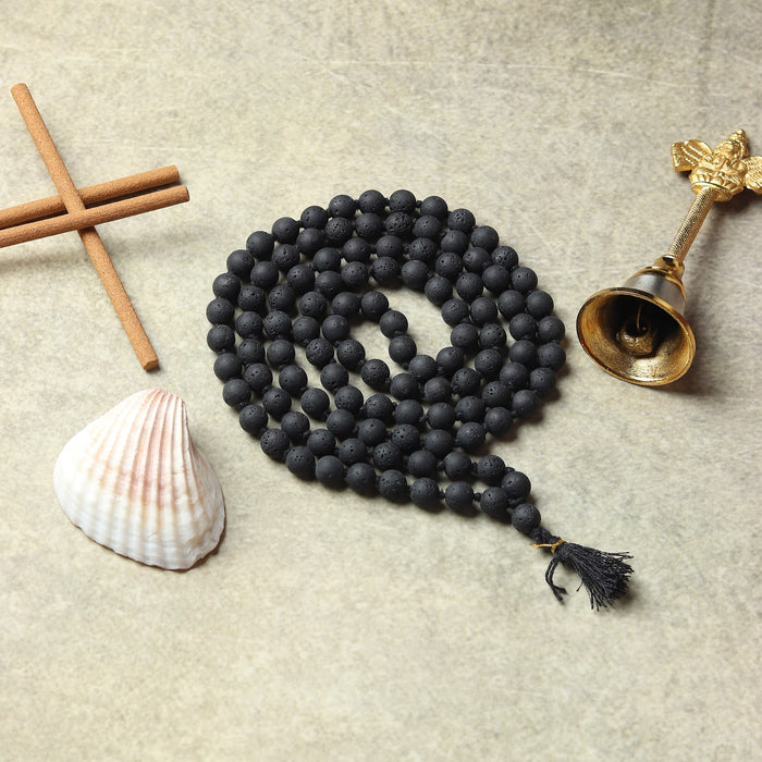 Full view of Lava Stone 108 Beads Jaap Mala