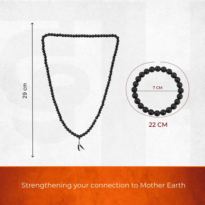 Lava Stone Mala & Bracelet Combo - view 3