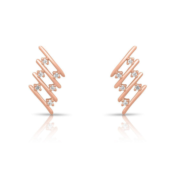Lavish Rose Gold Plated 925 Sterling Silver Earrings