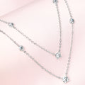 Layered Rhodium Plated 925 Sterling Silver Charm Necklace