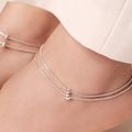 925 Sterling Silver Soft Bead Silver Chain Anklet for Women – Zavya