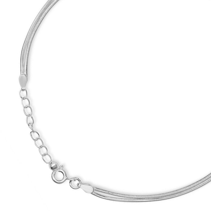 Women's 925 Sterling Silver soft bead chain anklet with adjustable clasp. Everyday fine jewellery – Zavya