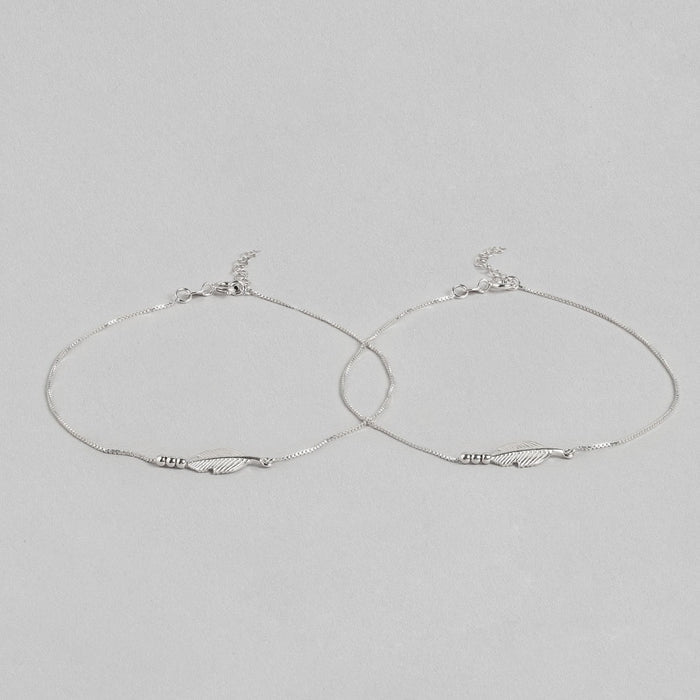Leaf 925 Sterling Silver Anklet