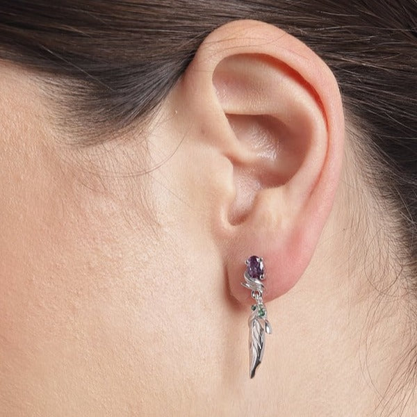 Leaf 925 Sterling Silver Drop Earring