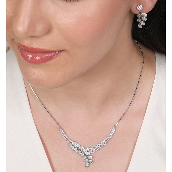 Leaf-Droplet 925 Silver Jewellery Set