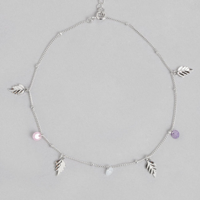 Leaf & Drops 925 Sterling Silver Anklet